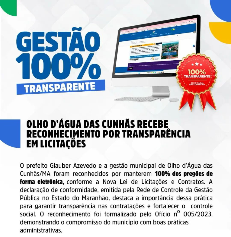 100% dos pregões de forma eletrônica